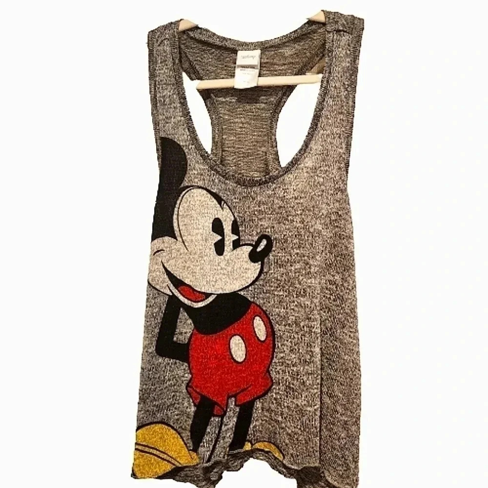 NWOT Disney Mickey Mouse grey racerback lightweight sweater tank Size Sm…